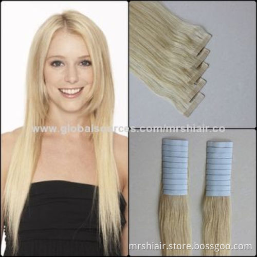16inch Indian Remy skin weft tape in hair extensions 20pieces a lot 4* 0.6cm
